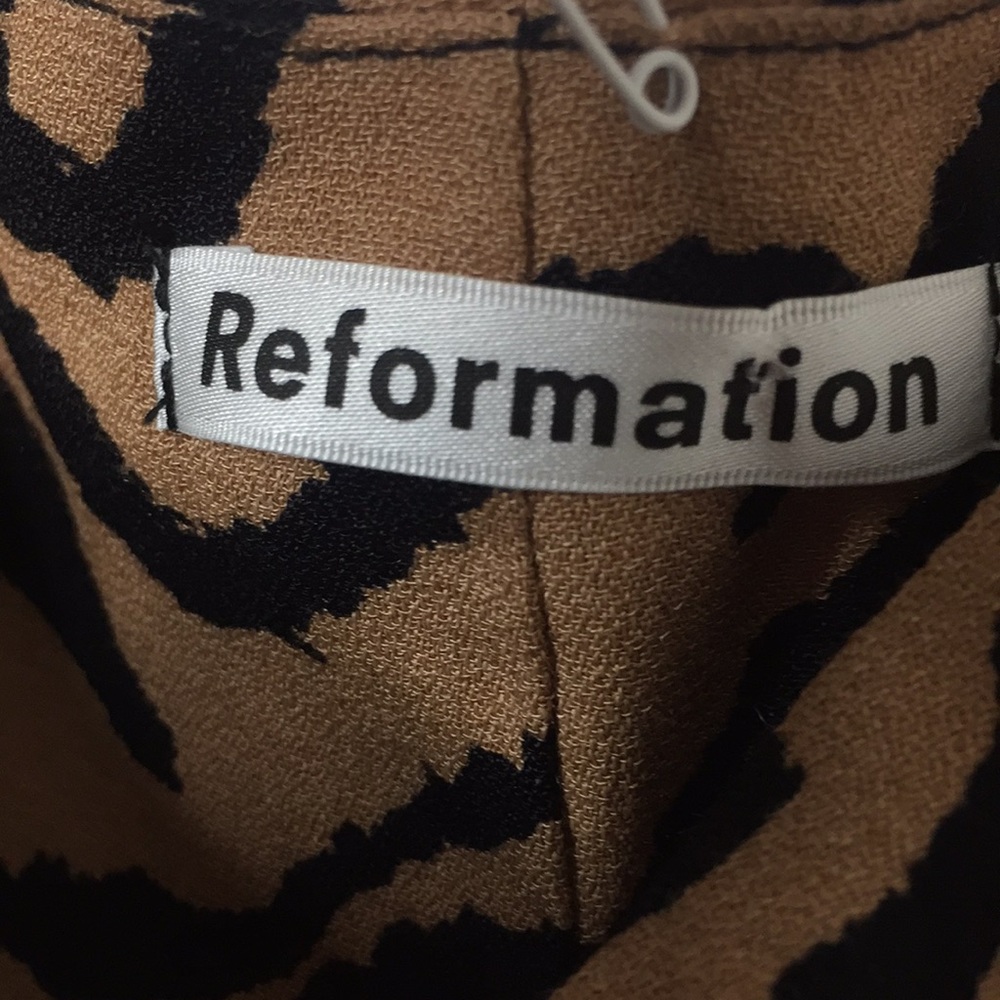 Reformation Zebra Print Blouse - Black and Tan - Picture 7 of 10